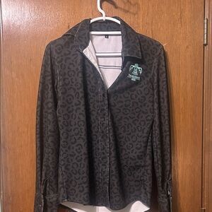 Brown Leopard Thunderbird Brand Button Up